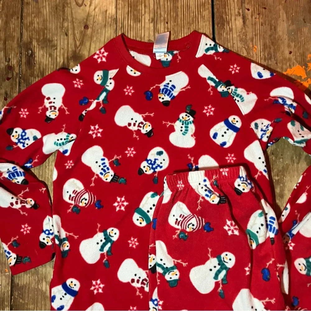 The Children's Place Red Snowman Pajama Set